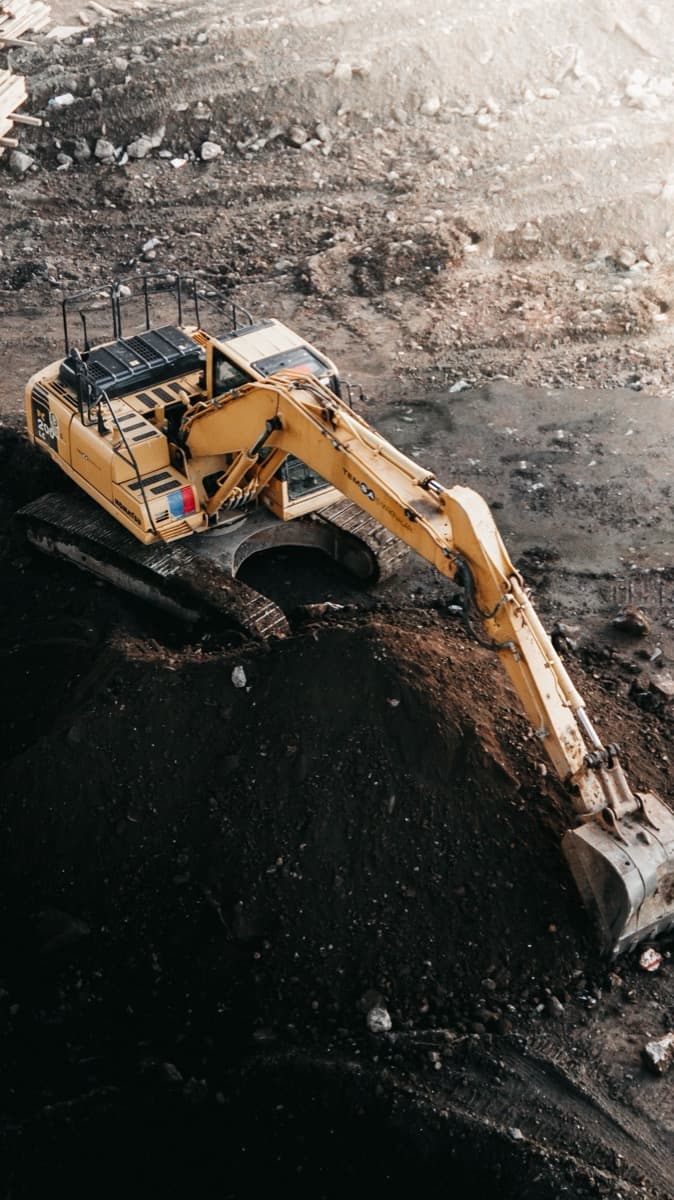 Excavator working on a construction site