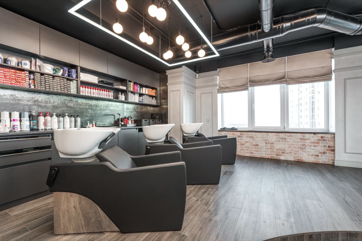 Upscale professional salon and service business interior