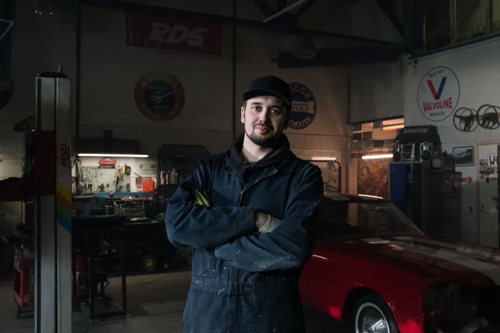 Professional mechanic in an automotive repair shop